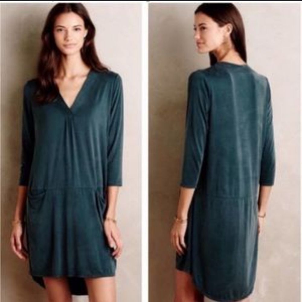 Anthropologie Dolan Left Coast Tegan Tunic Dress Washed Pine Green Womens XXS